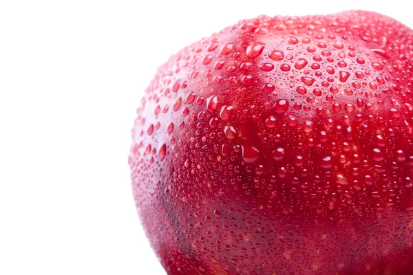 Mela rossa con gocce d'acqua — Foto Stock