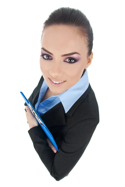 Young woman with clipboard — Stock Photo, Image