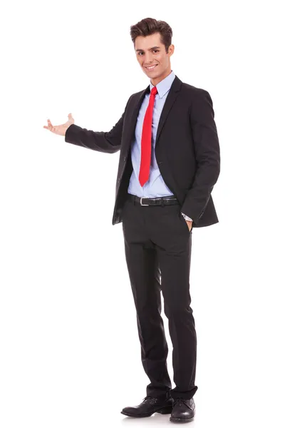 Hombre de negocios dando presentación — Foto de Stock