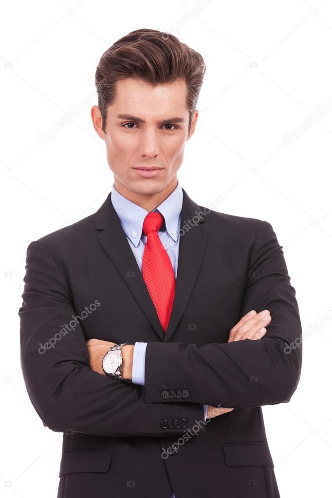 serious business man with arms crossed