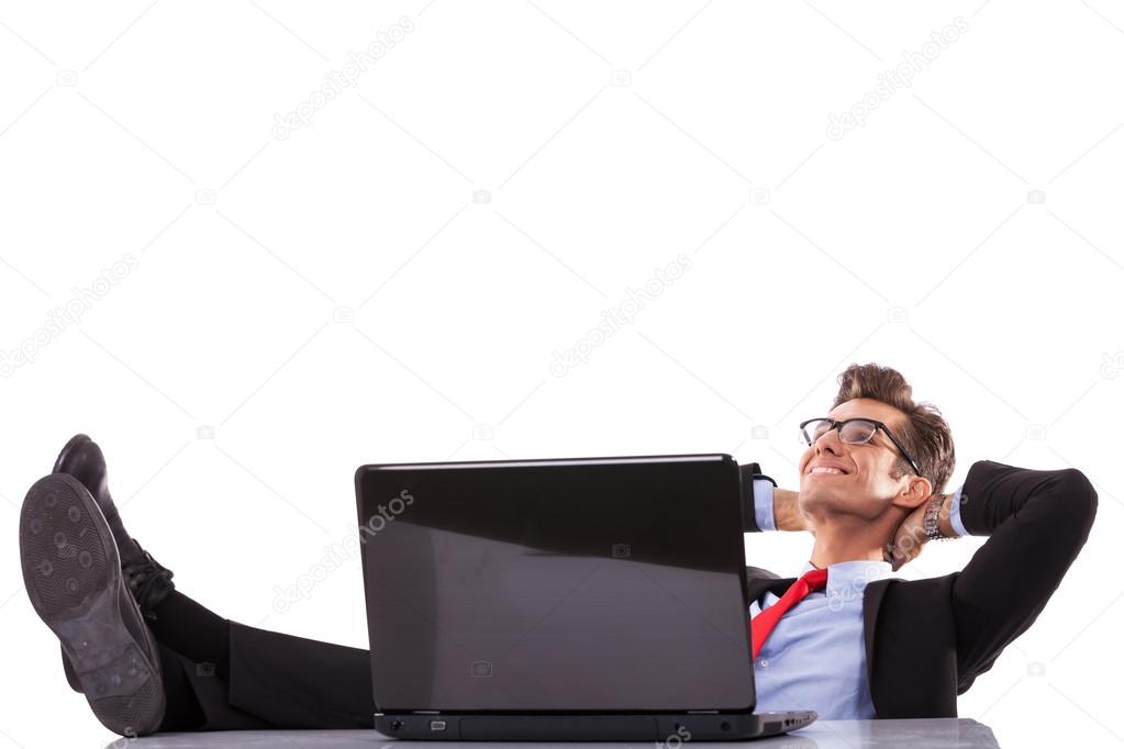 Relaxed business man at his desk
