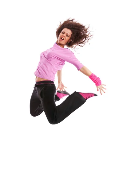 Woman dancer jumping Royalty Free Stock Images