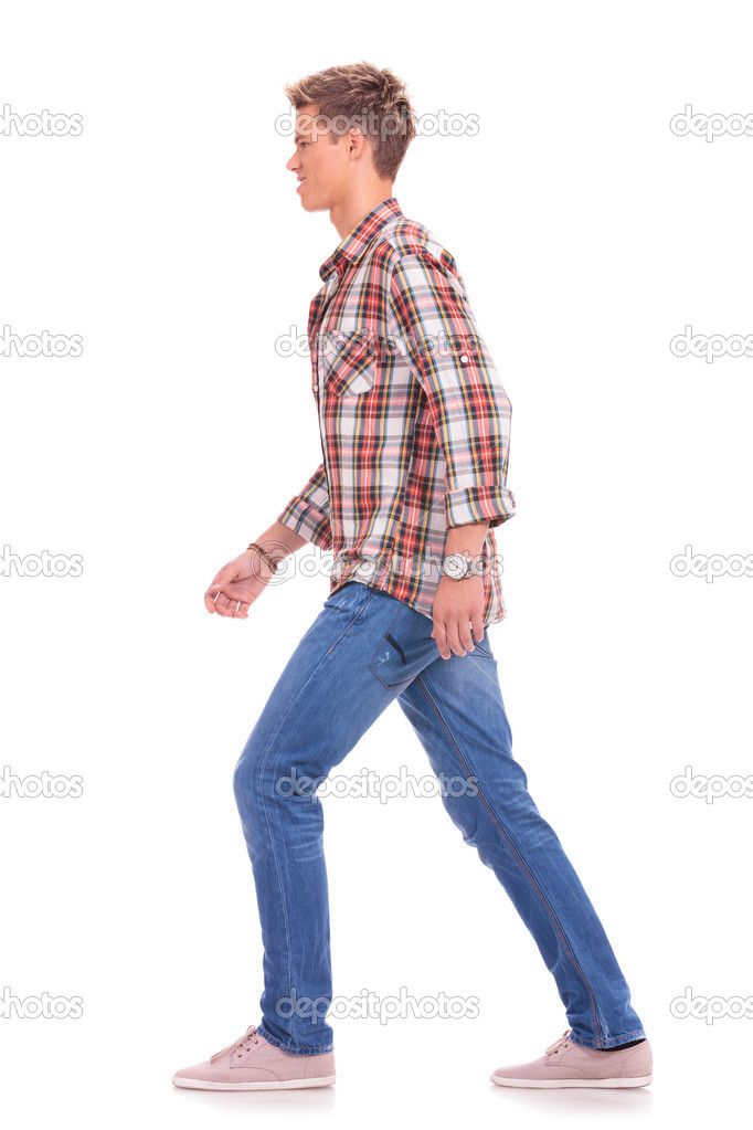 casual man walking