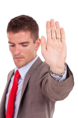 iş adamı gösteren dur işareti