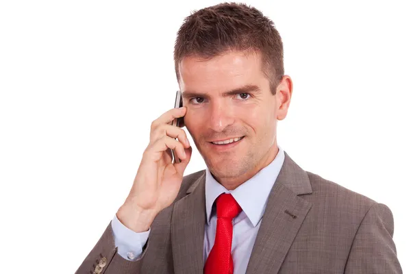 Joven hombre de negocios en el teléfono — Foto de Stock