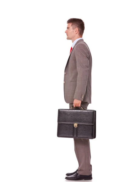 Business man holding suitcase — Stock Photo, Image