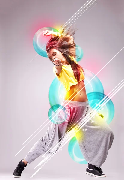 情熱的な若い女性ダンサー — ストック写真