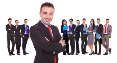 başarılı iş ekibi önünde duran lider