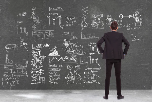 bazı çizelgeleri görünen iş adam