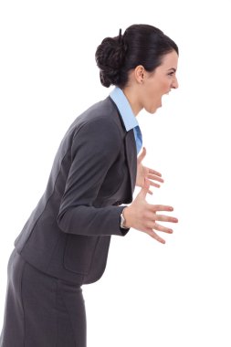 bir tarafına çığlık öfkeli bir iş kadını