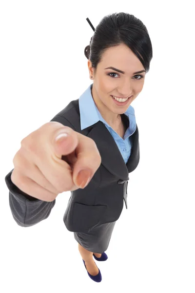 Attractive business woman pointing at you — Stock Photo, Image