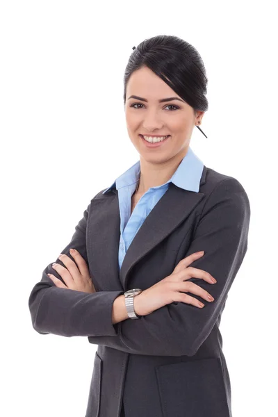 Mujer de negocios aislada en blanco — Foto de Stock