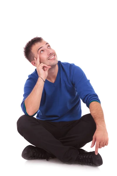 Happy smiling man looking up — Stock Photo, Image