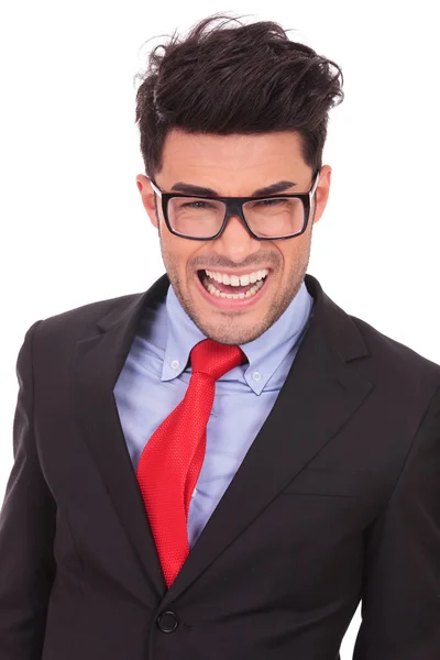 Business man smiling crazy — Stock Photo, Image