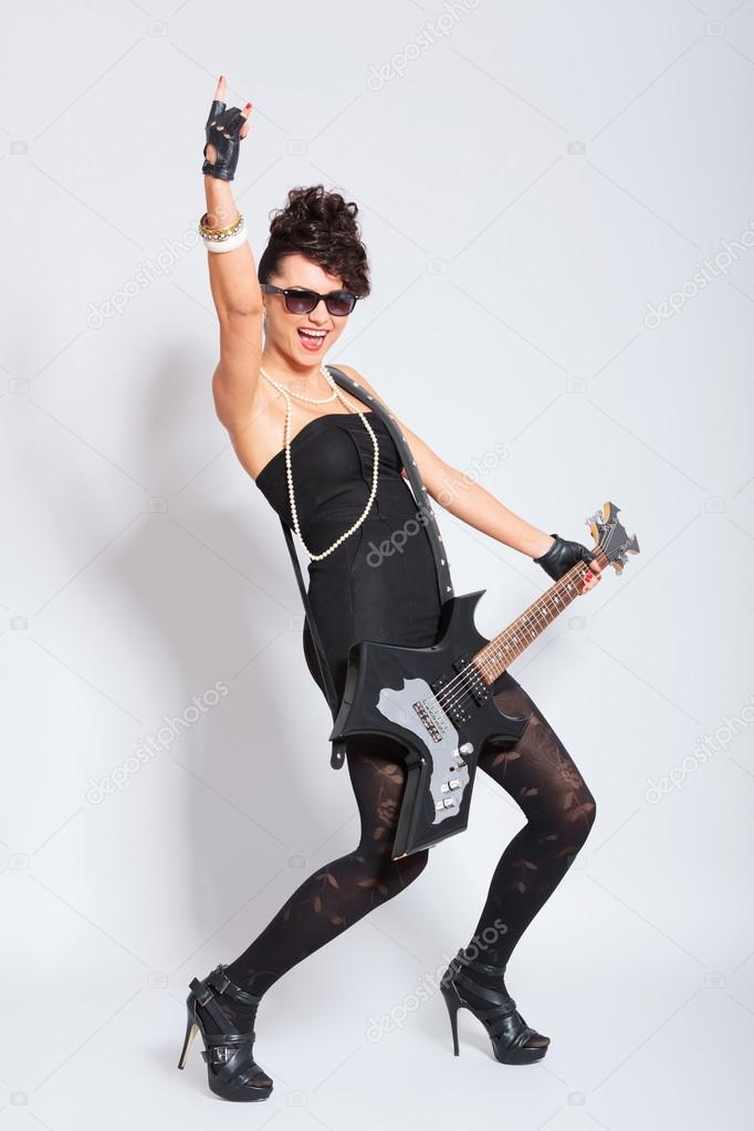 woman rocking out