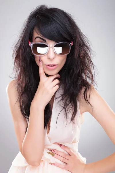 Fashion woman with sunglasses — Stock Photo, Image