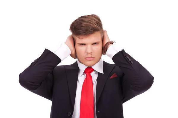 Business man not listening — Stockfoto