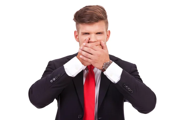 Business man not speaking — Stock Photo, Image