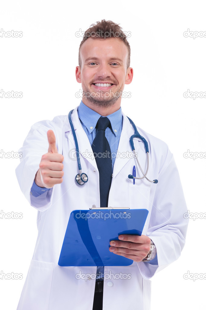 young doctor with good news