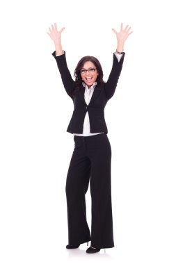 business woman cheering clipart