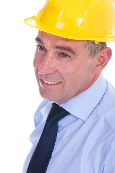 Old engineer closeup — Stock Photo, Image