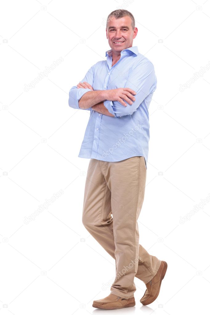 casual middle aged man with arms crossed