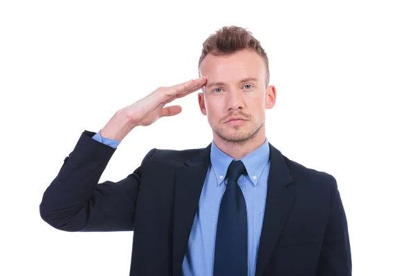 Business man salutes you — Stock Photo, Image