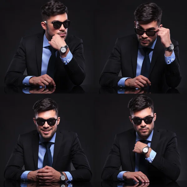 Joven hombre de negocios collage — Foto de Stock