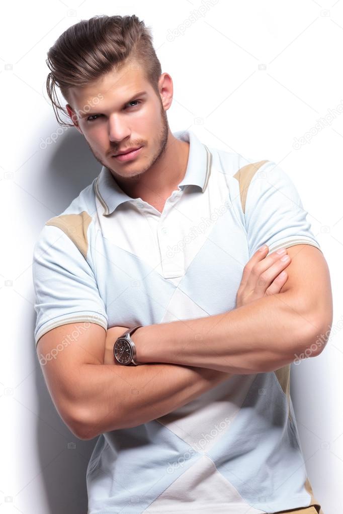 fashion young man with folded arms