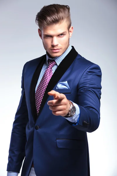 Young business man pointing at you — Stock Photo, Image