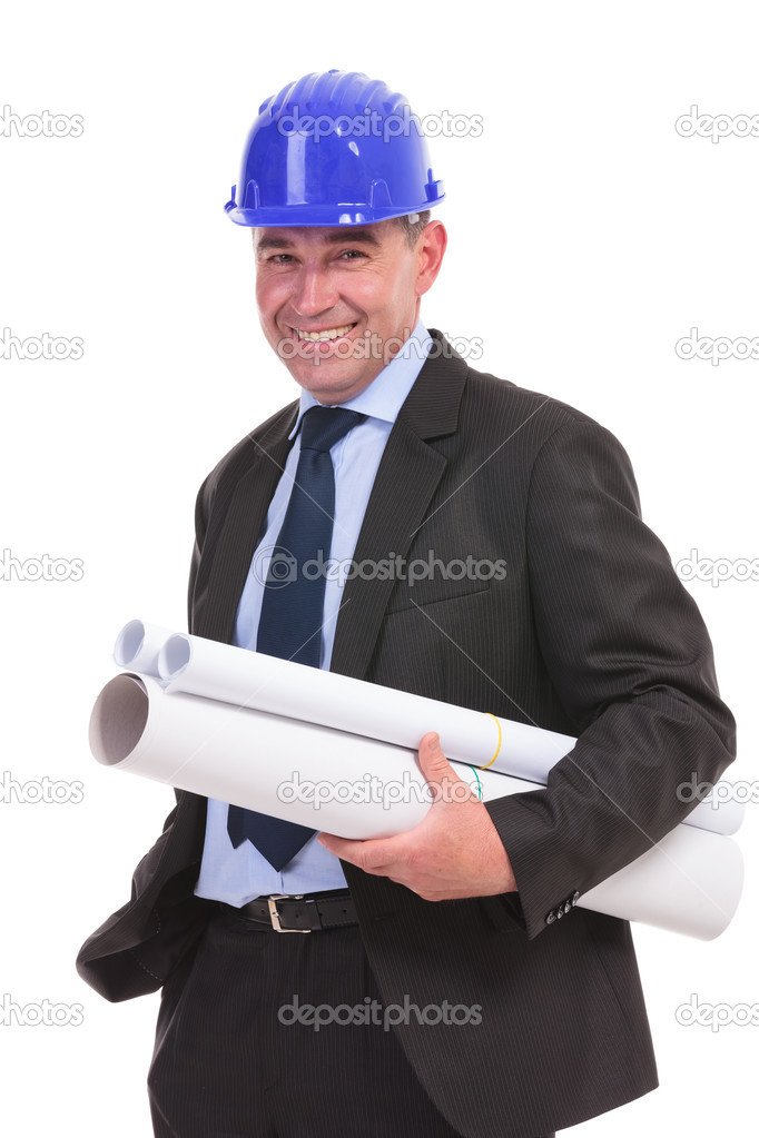 senior engineer holding some papers
