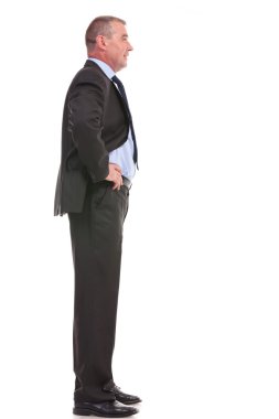 kalça üzerinde el ile iş adamı tarafında