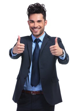 iş adamı ok başparmak yukarıya hareketi yapma