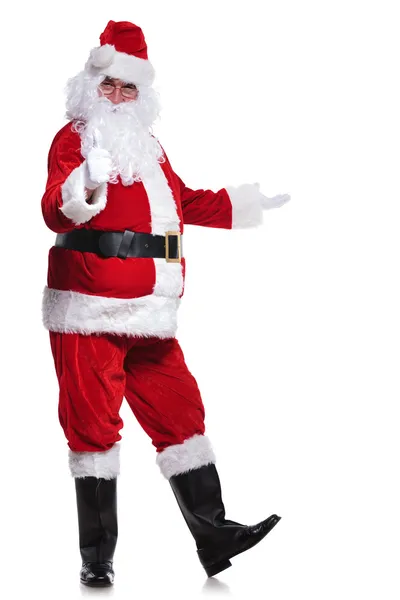 Santa claus is making the ok sign for something — Stock Photo, Image