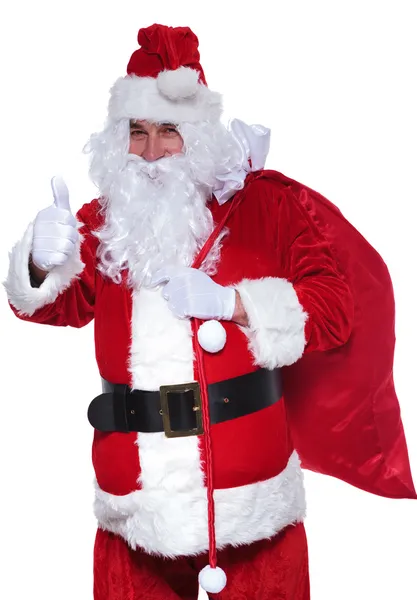 Santa claus is making the ok sign — Stock Photo, Image