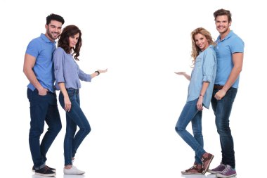 dört sıradan genç insanların sunulması