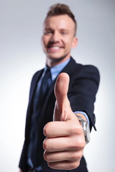 Thumb up from a business man — Stock Photo, Image