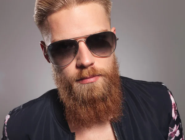 Face of a bearded young man — Stock Photo, Image