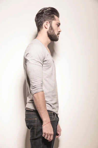 Polaroid side portrait of a young man — Stock Photo, Image