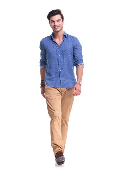 Young happy casual man walking — Stock Photo, Image