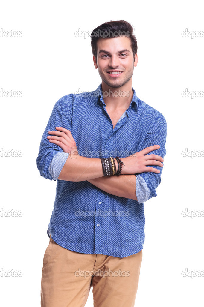 portrait of a smiling young casual man