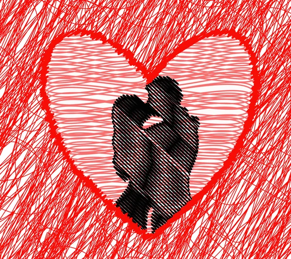 Astratto sfondo coppia baci — Vettoriale Stock