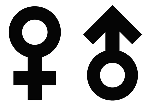Símbolos masculinos e femininos —  Vetores de Stock