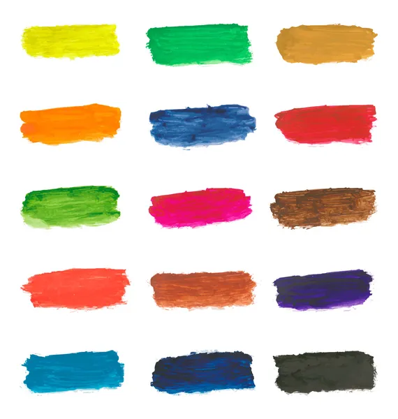 Colorful paint brushstrokes — Stock Vector