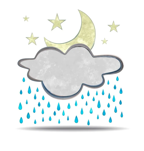 Climate. cloud, rain and moon — Stock Vector