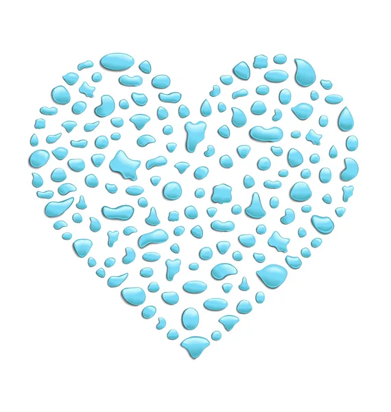 Gotas de lluvia corazón — Vector de stock