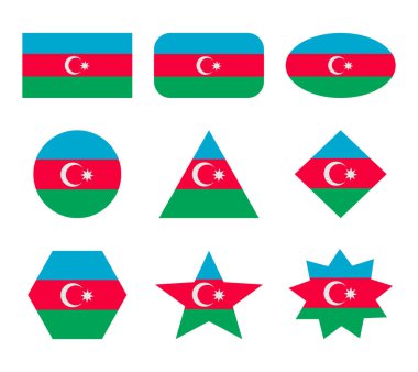 Geometrik şekilli azerbaijan bayrakları