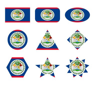 geometrik şekilli bayrakları belize et