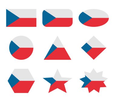 Geometrik şekilli czech bayrakları