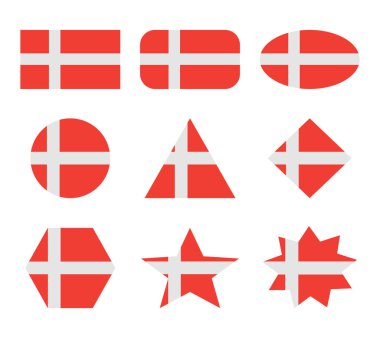 geometrik şekilli bayraklar dizisi